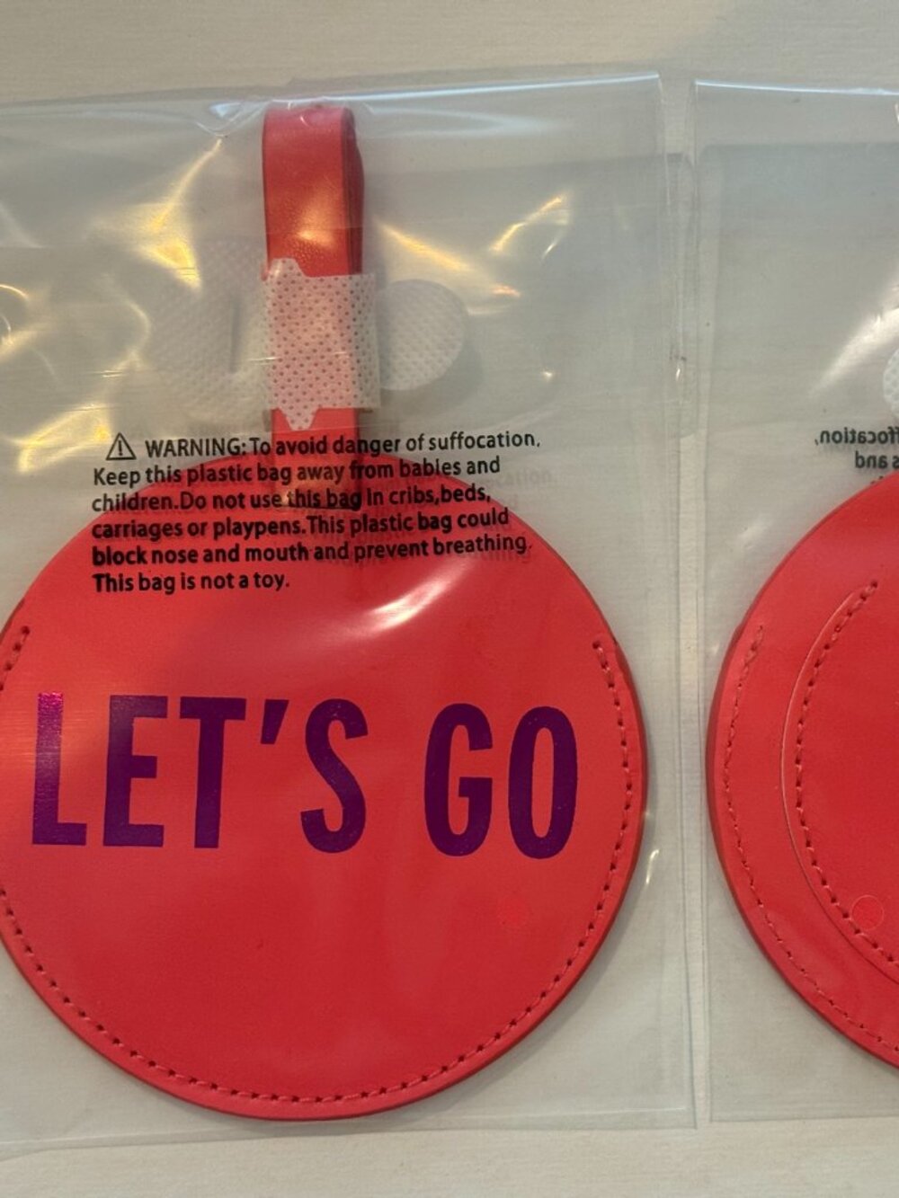 Luggage Tag (Circle), Lets Go, Kate Spade, set of two